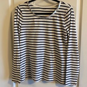 Loft Outlet Striped Long Sleeve Cotton Tee - Size M
